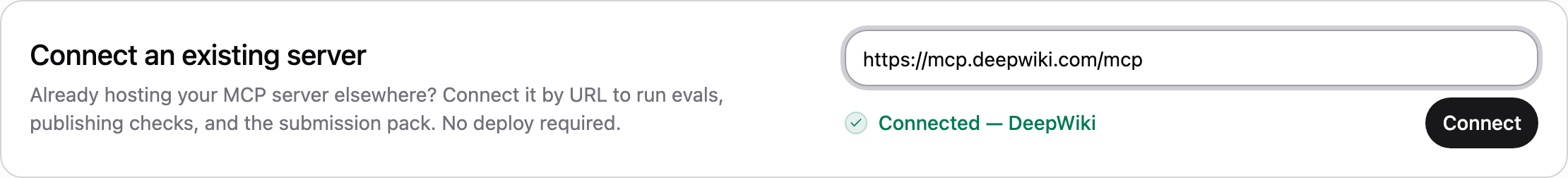 URL field showing a successful connection